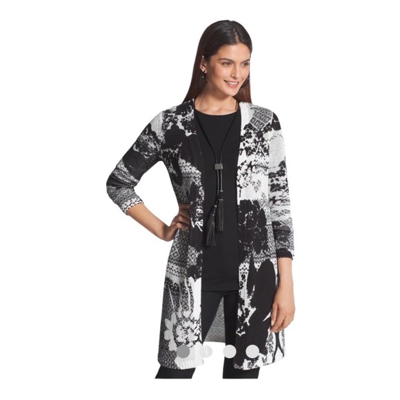 Chico's Sweaters - Chico's Kareema Long Cardigan Duster Linen Cotton Blend Chico's 3 Size XL 16